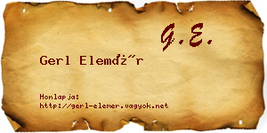 Gerl Elemér névjegykártya